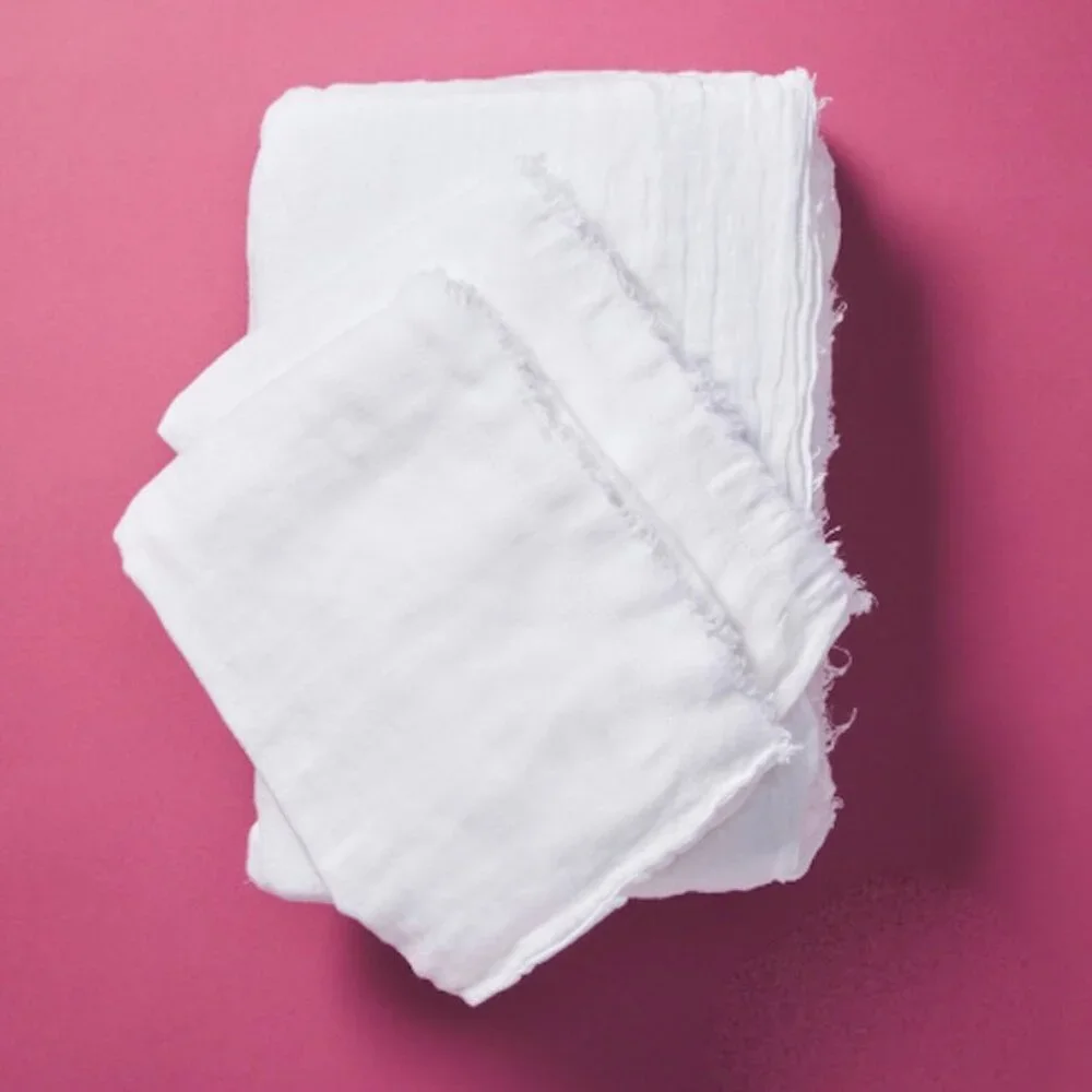 NWOT PiuBelle Hemstitch White Linen Queen Sheet Set